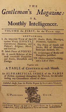 1731 edition of the Gentleman's Magazine