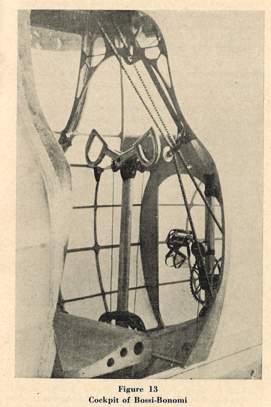 Cockpit with seat, pedals and chain for human powered airplane prototype.