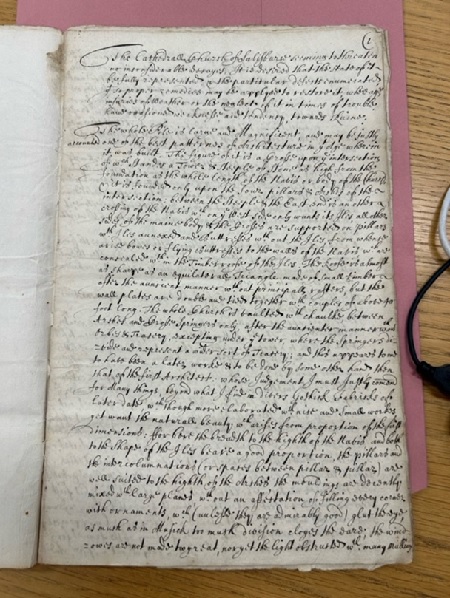 An open document filled with italic hand