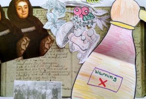 Group work from the session on 17th century healers featuring Susannah St John from Lydiard Park