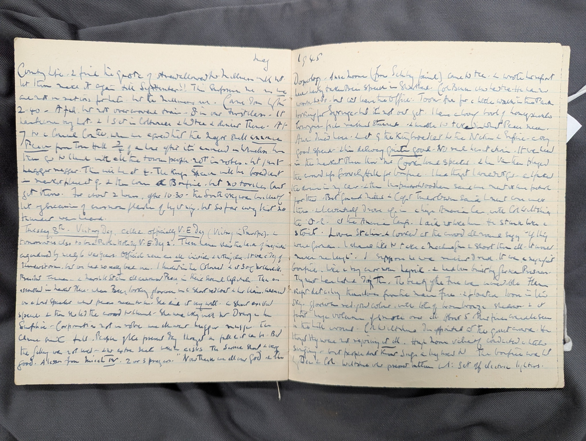 Double page diary entry manuscript