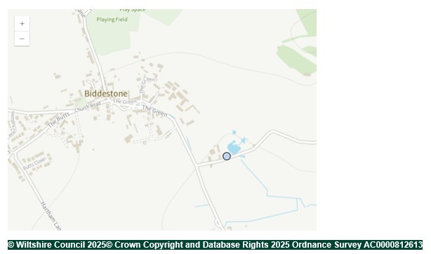 Modern map screenshot focused on Biddestone