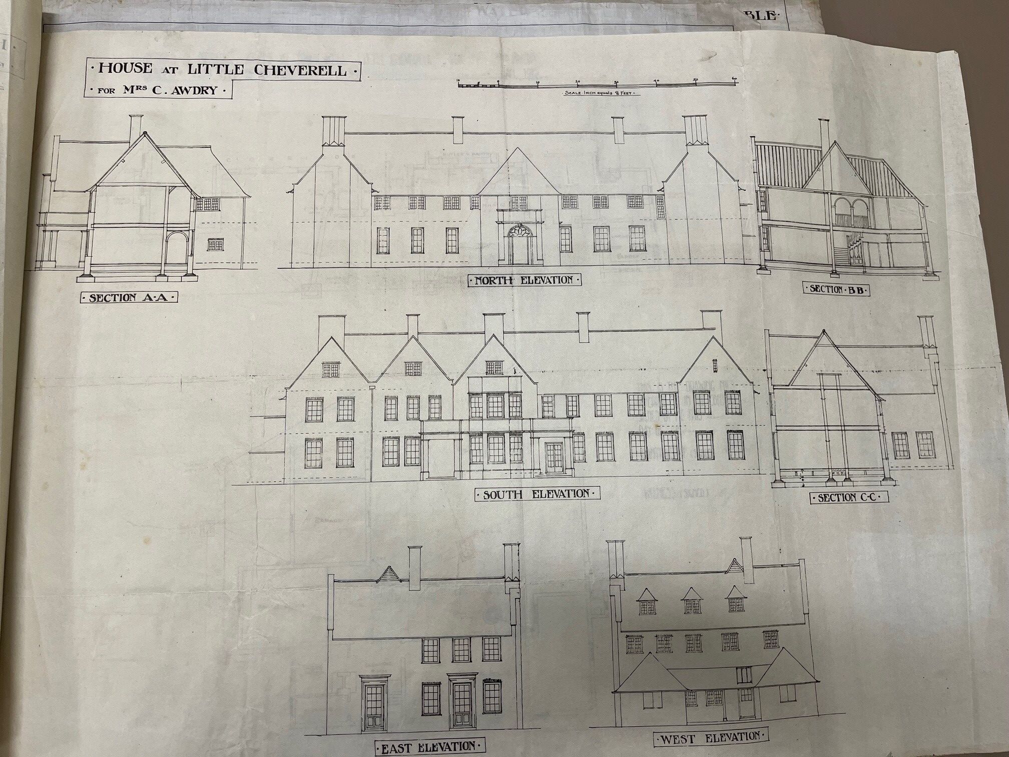 Elevation drawings showing different aspects of